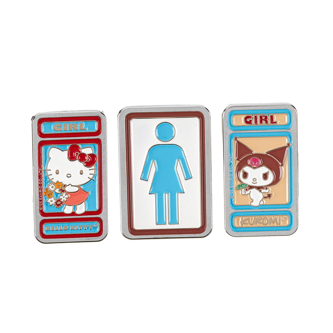 Girl x Sanrio Hello Kitty Kuromi Pin Set 3pk Skateboard Accessories