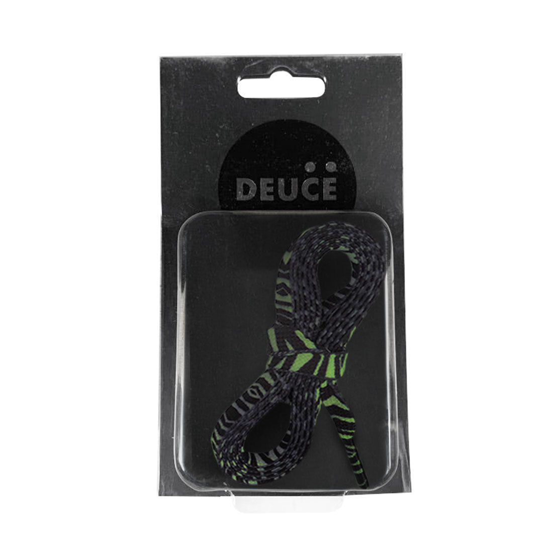 Deuce Zebra Thin Laces - Black/Green Laces