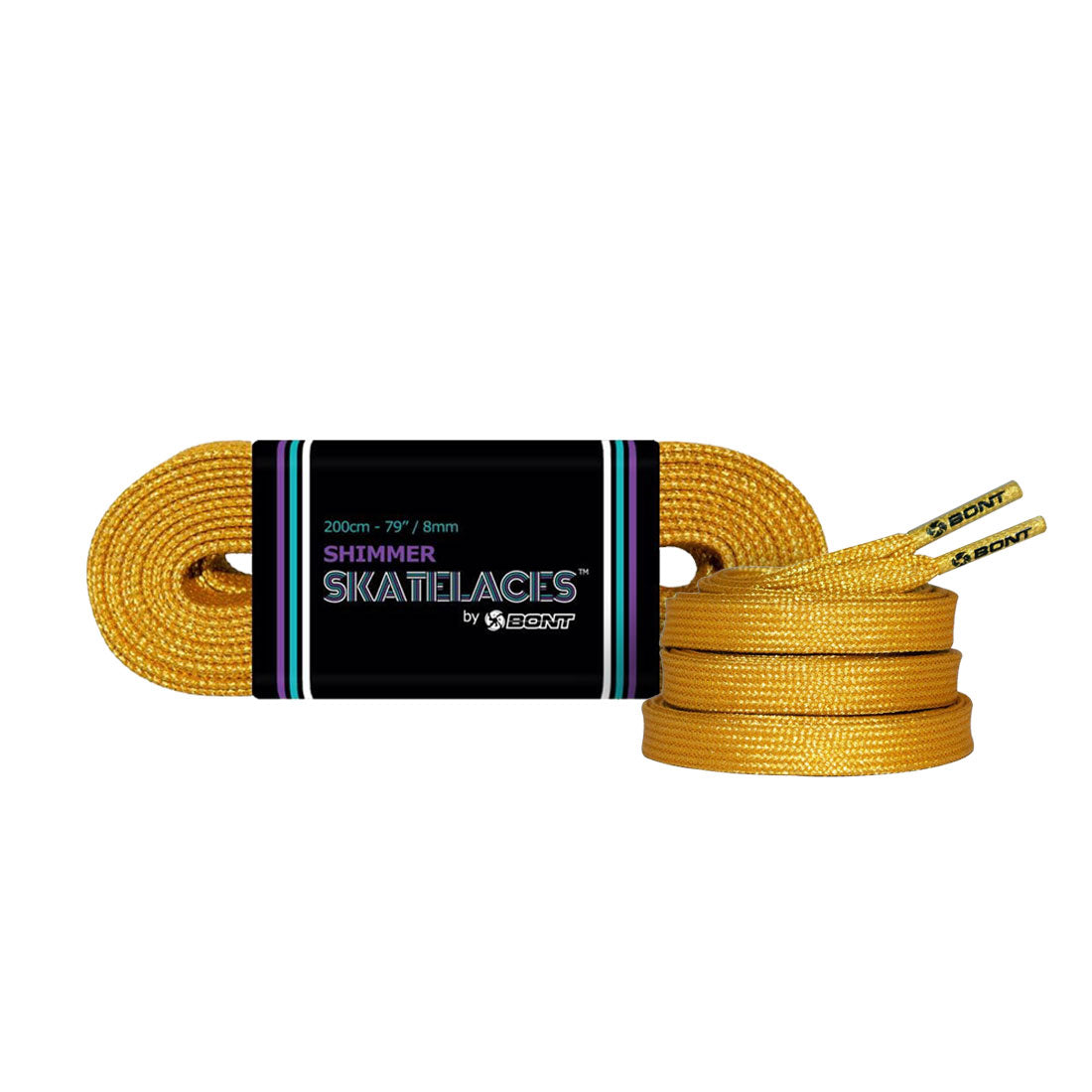Bont Shimmer 8mm Laces - 275cm/108in Honey Gold Laces
