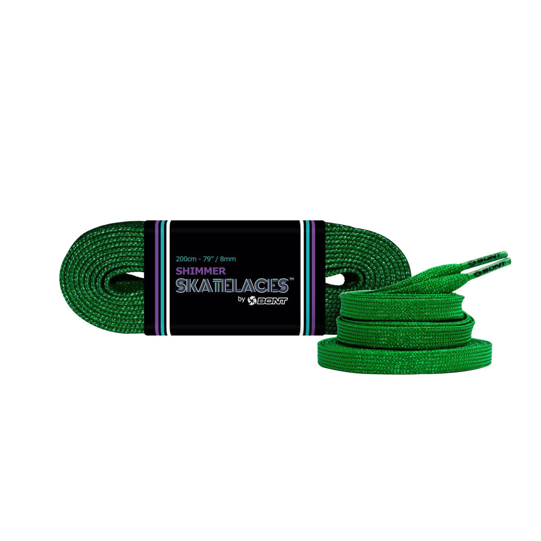 Bont Shimmer 8mm Laces - 275cm/108in Tinkerbell Green Laces