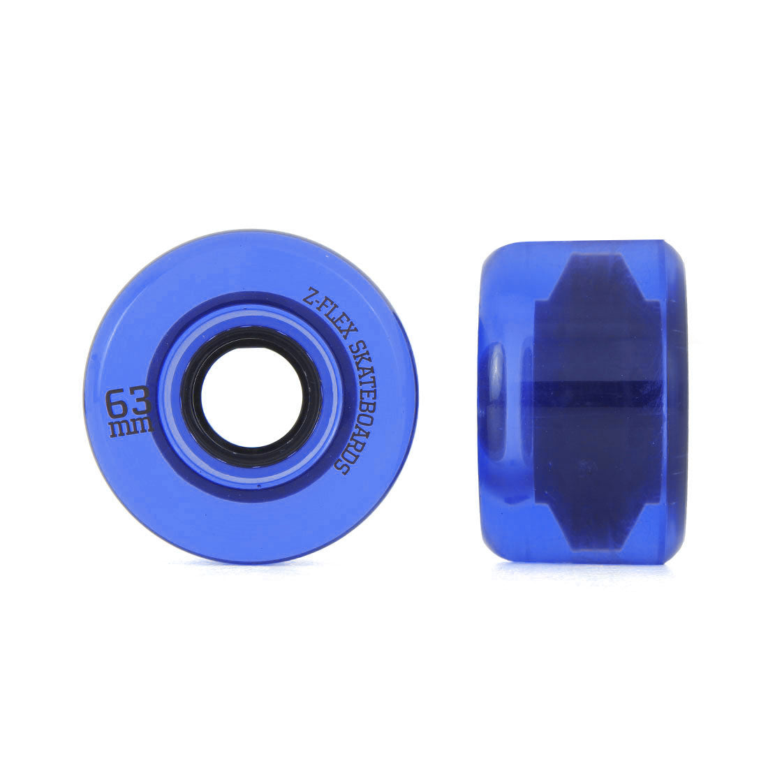 Z-Flex Z-Smooth V2 63mm 4pk - Clear Blue Skateboard Wheels