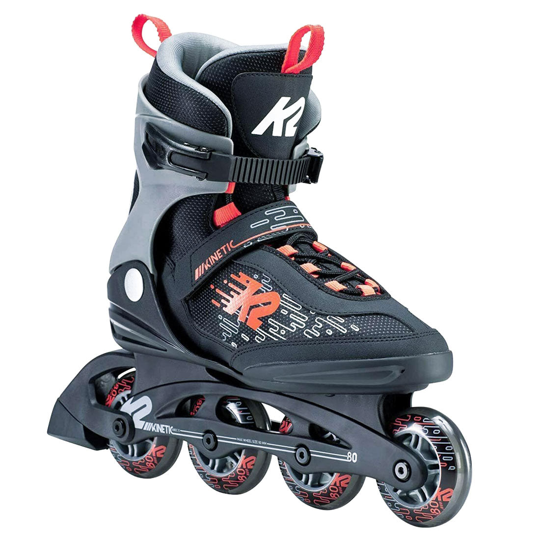 K2 Kinetic 80 M Black/Red 7US EU39.5 25cm Inline Rec Skates
