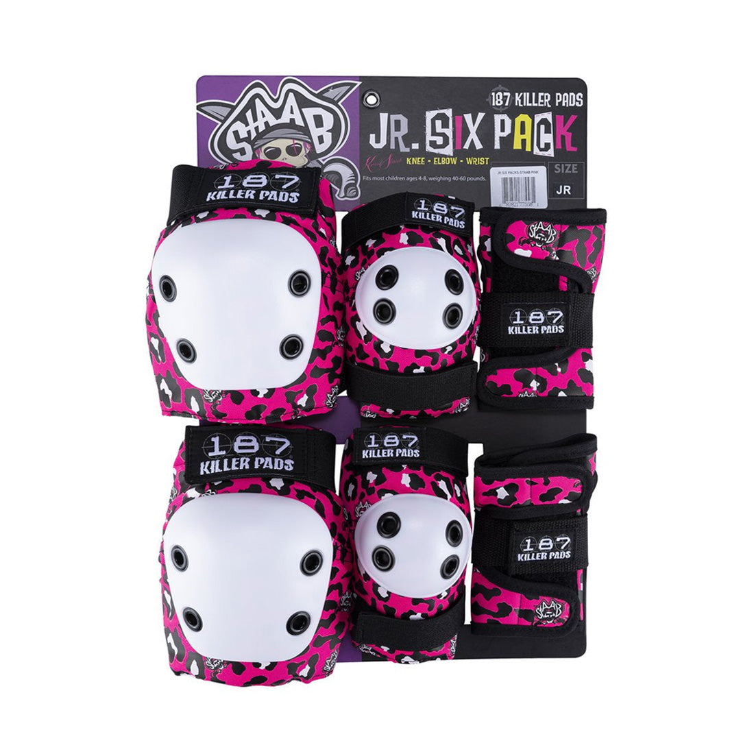 187 Six-Pack Youth - Staab Pink Protective Gear