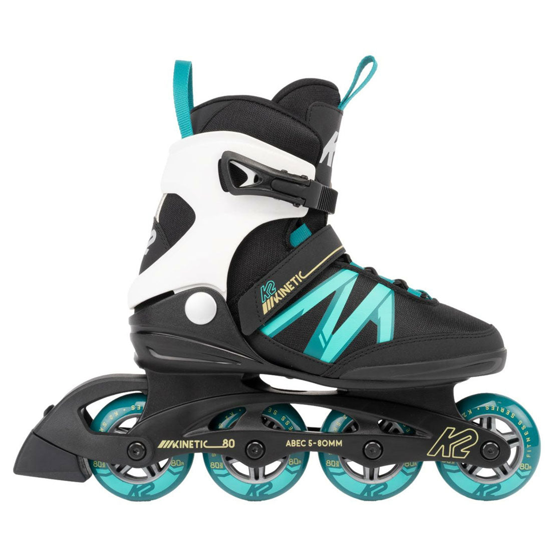 K2 Kinetic 80 W Black/Turquoise Inline Rec Skates