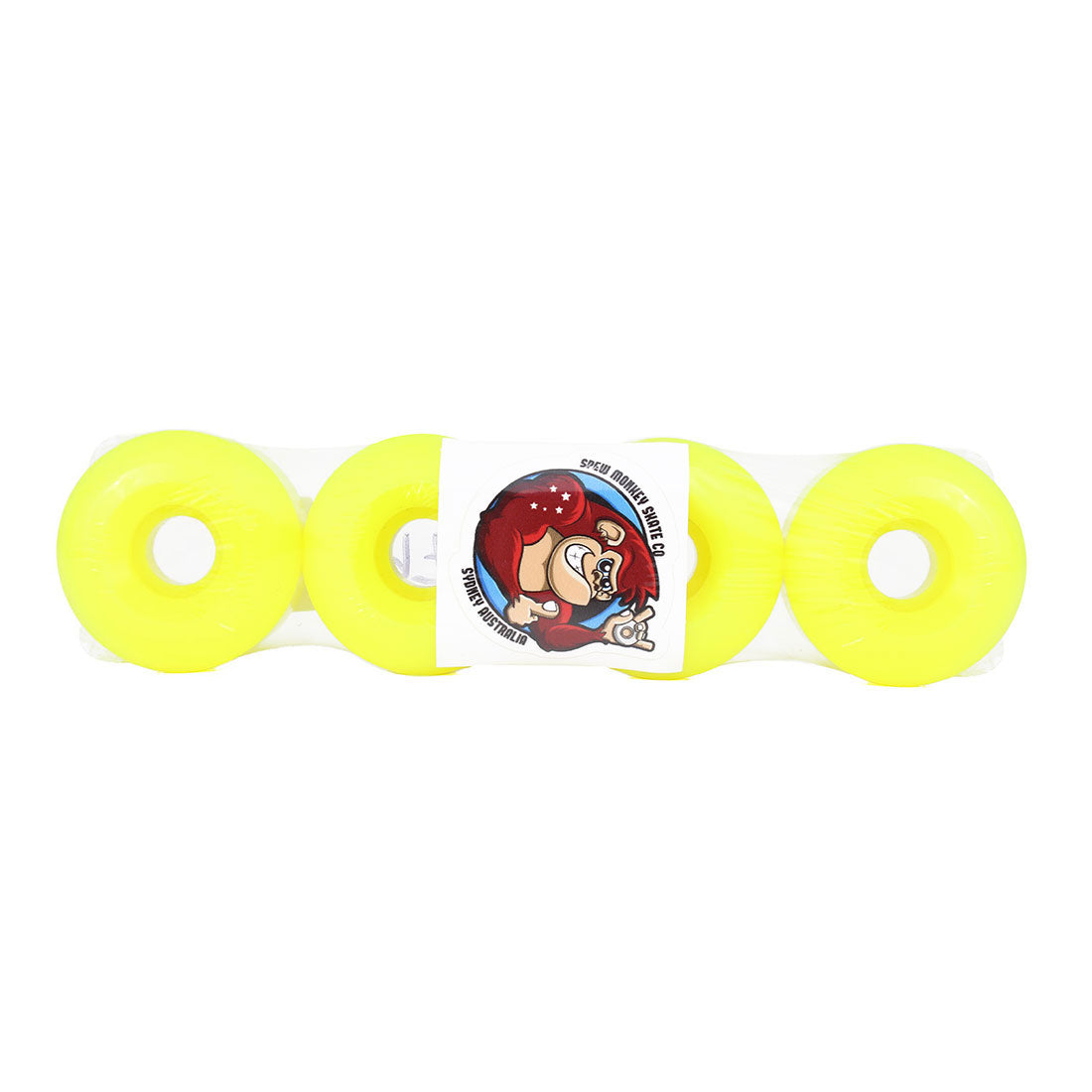 Spew Monkey #1s 54mm 97a Classic Wheels 4pk - Fluro Yellow Skateboard Wheels