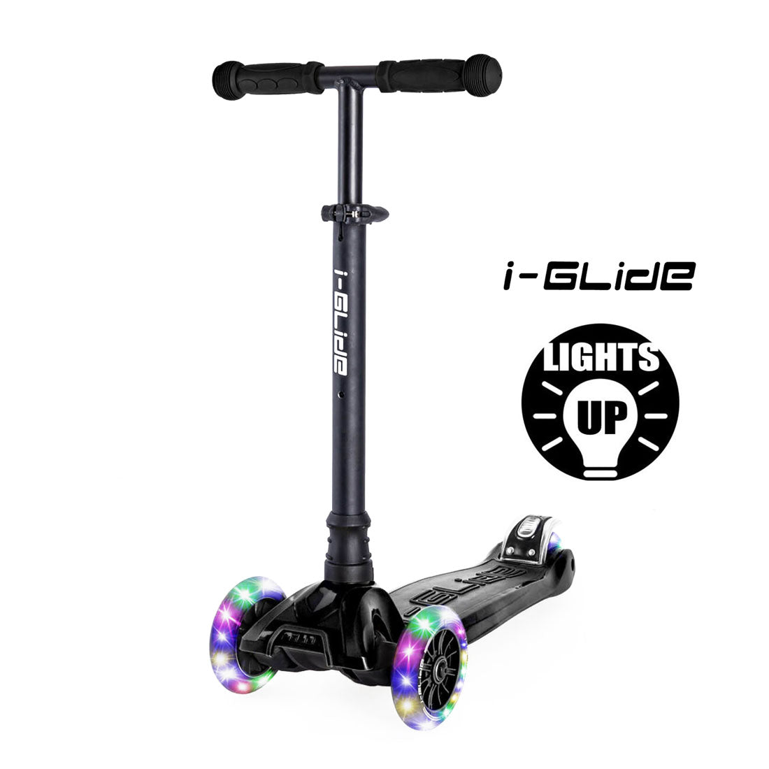I-Glide Kids 3-Wheel Scooter - Black Scooter Completes Rec