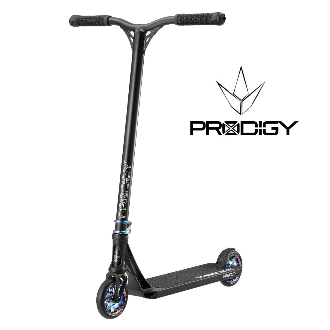 Envy Prodigy X Complete - Black/Oil Slick Scooter Completes Trick
