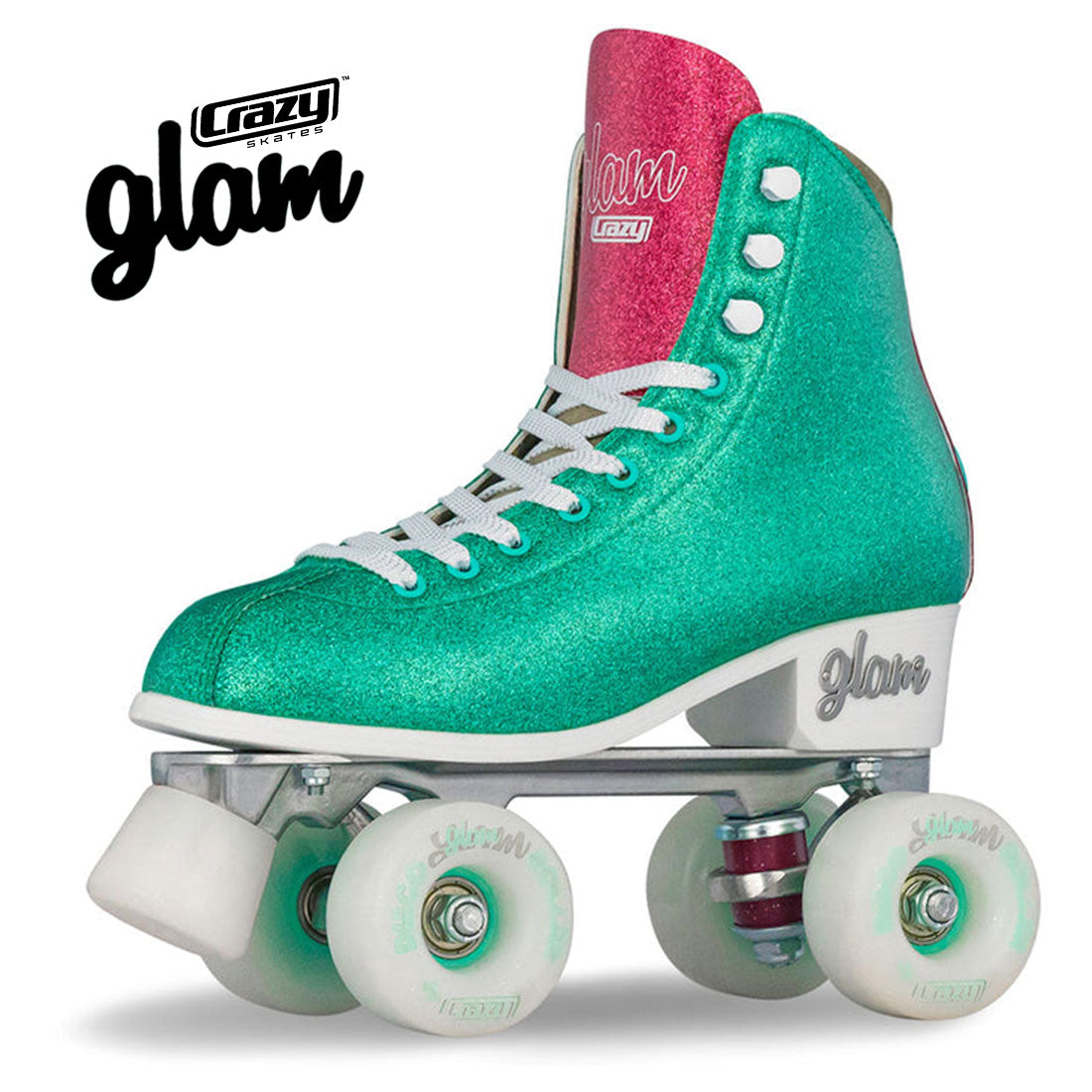 Crazy Disco Glam Teal/Pink - Adult Roller Skates
