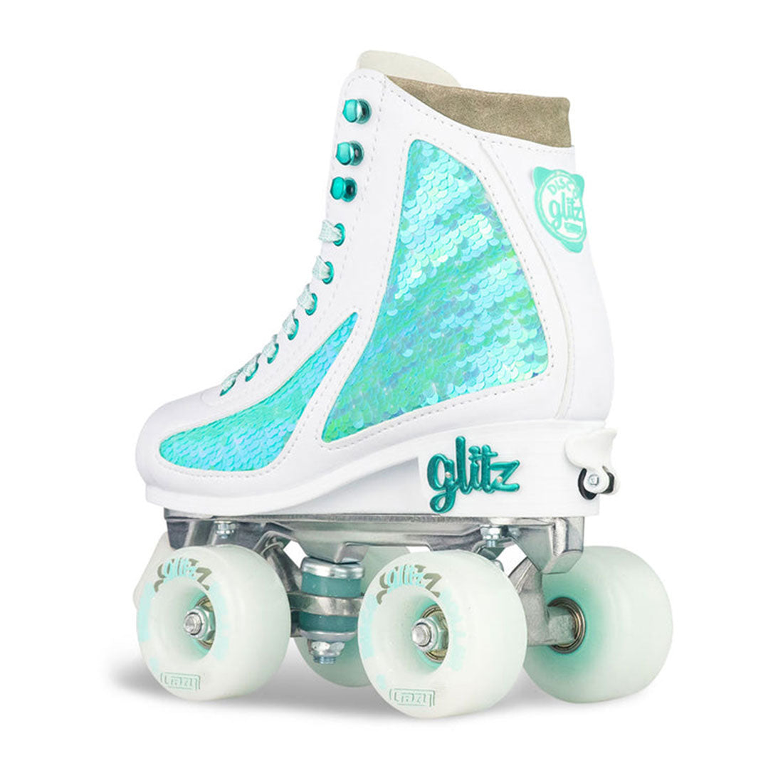 Crazy Disco Glitz Turquoise - Kids Adjustable Roller Skates
