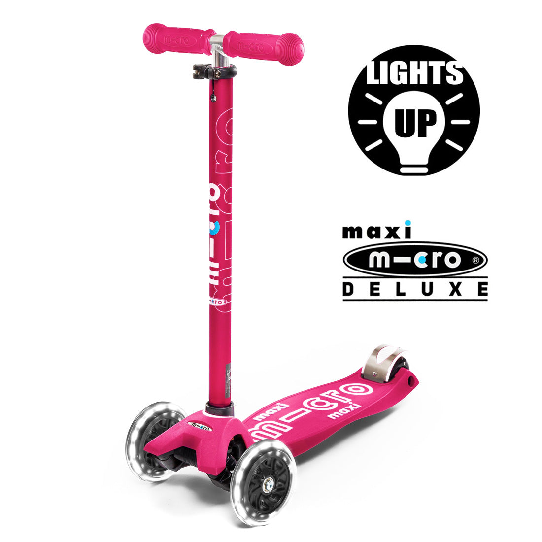 Micro Maxi Deluxe LED Scooter - Pink Scooter Completes Rec
