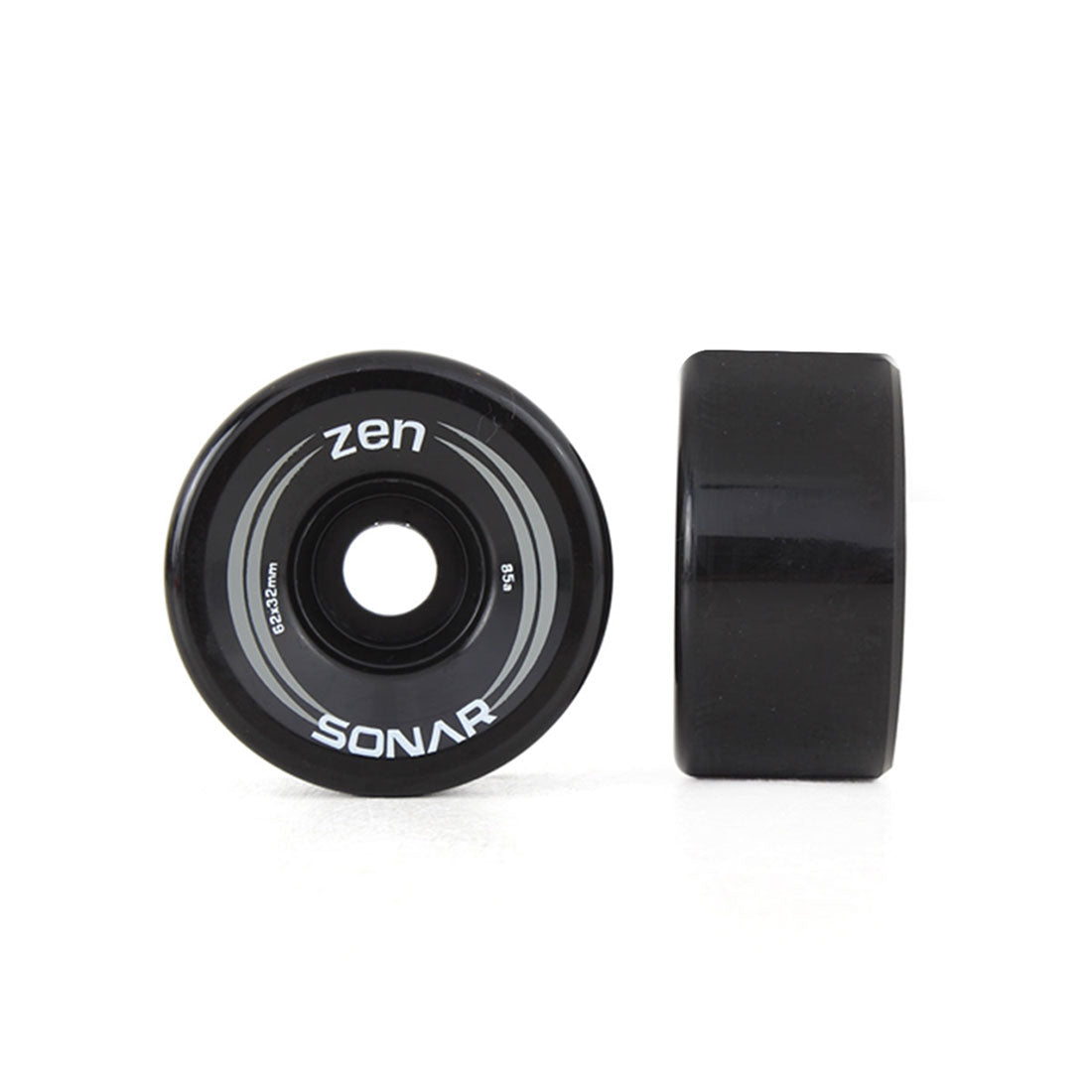 Radar Zen 62mm 85a Wheels 4pk Black Roller Skate Wheels