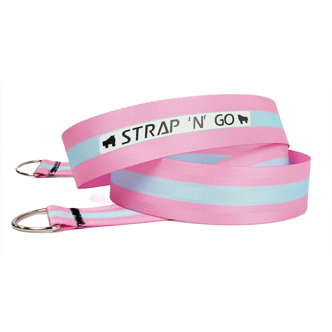 Strap N Go Skate Noose/Leash - Patterns Stripe Pink Blue Roller Skate Accessories
