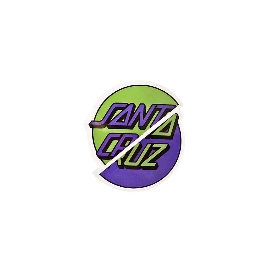 Santa Cruz Double Dot Sticker - Lilac/Green Stickers