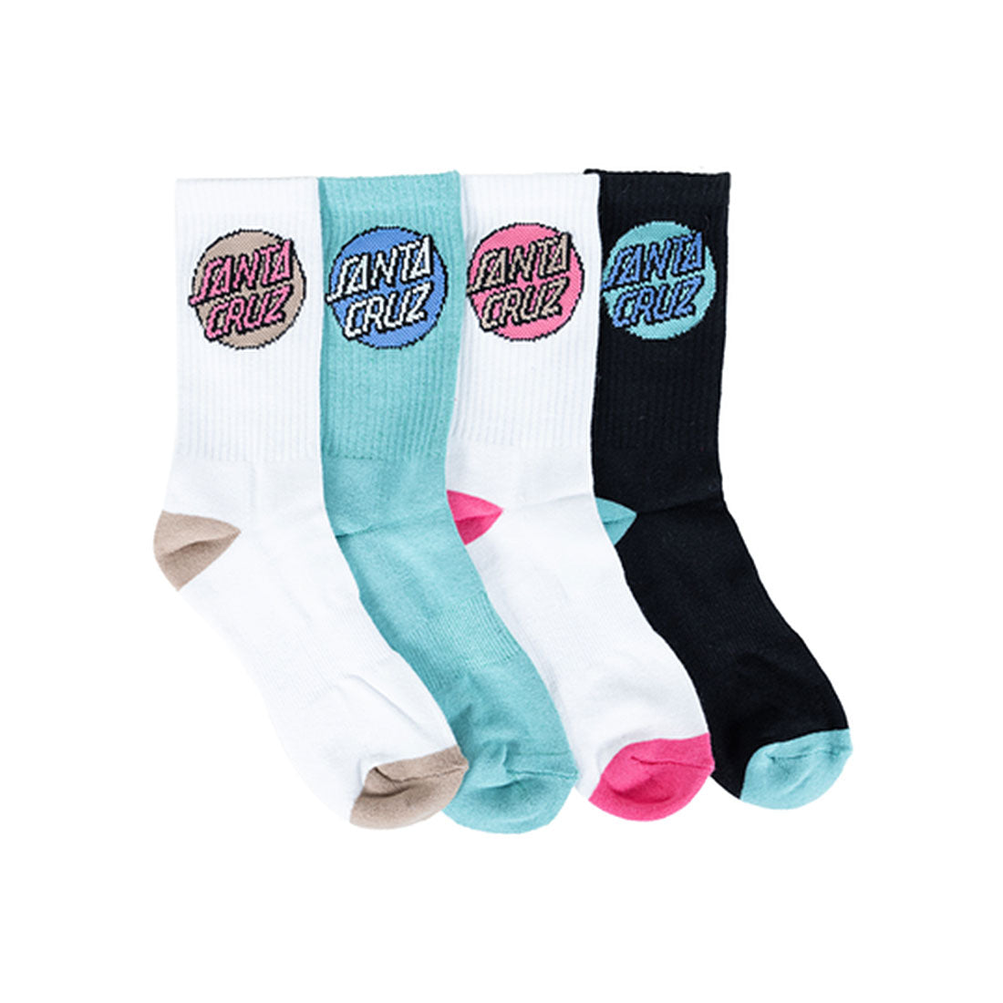 Santa Cruz Ladies Crew Socks 2pk - Pop Dot Apparel Socks