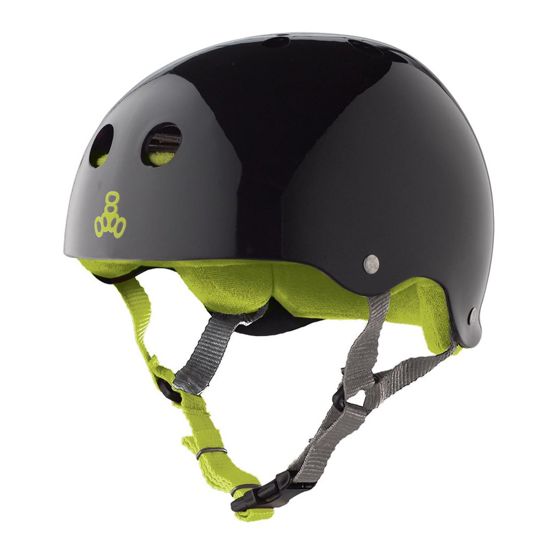 Triple 8 Skate SS Helmet - Black/Lime Gloss Helmets