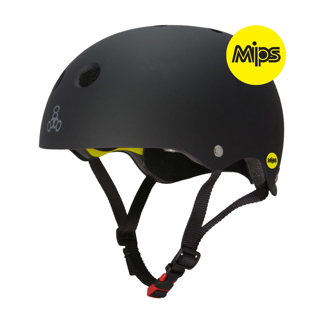 Triple 8 Skate 2 Cert MIPS Helmet - Black Rubber Helmets