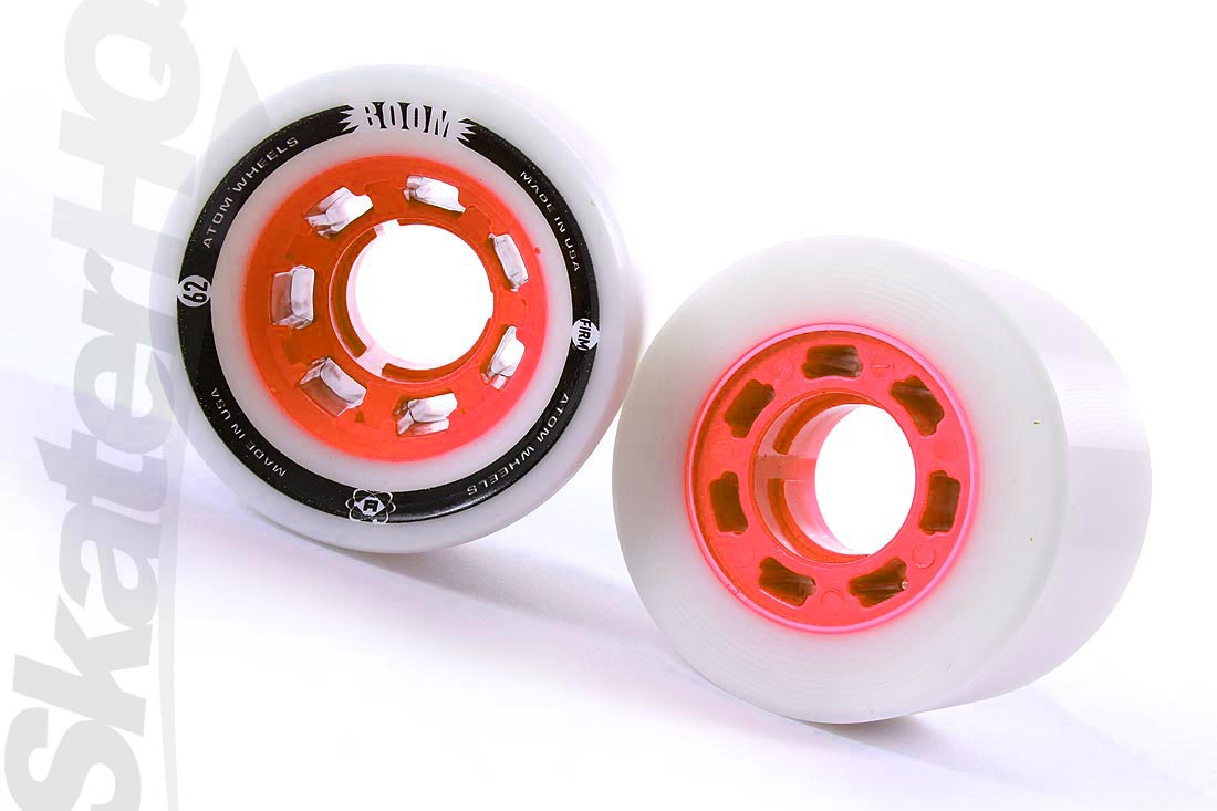Atom Boom Quad Hybrid XFIRM White Orange 62mm 44mm 4pk Roller Skate Wheels
