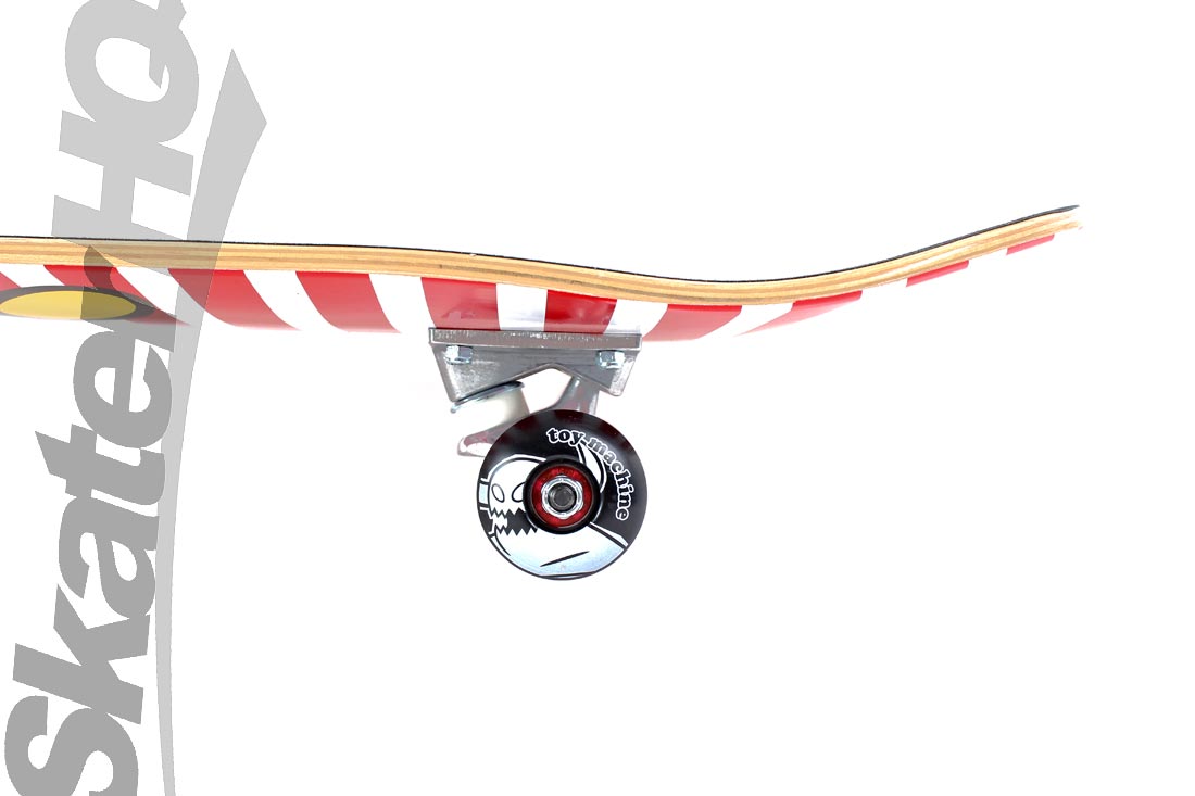 Toy Machine Monster Face Stripe 8.125 Complete - Red Skateboard Completes Modern Street
