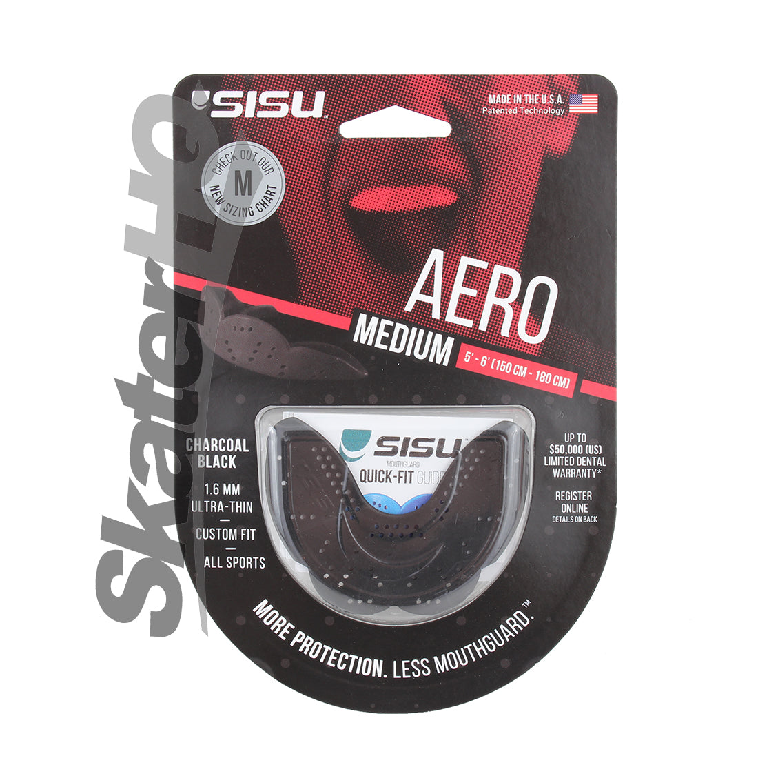 SISU AERO Mouthguard 1.6 Medium - Charcoal Black Protective Mouthguards