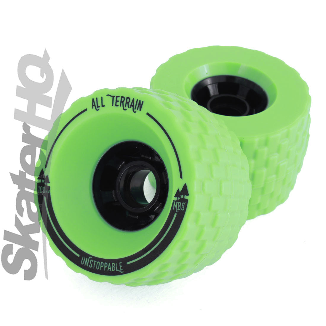 MBS All-Terrain 100mm Wheels 4pk - Green Skateboard Wheels