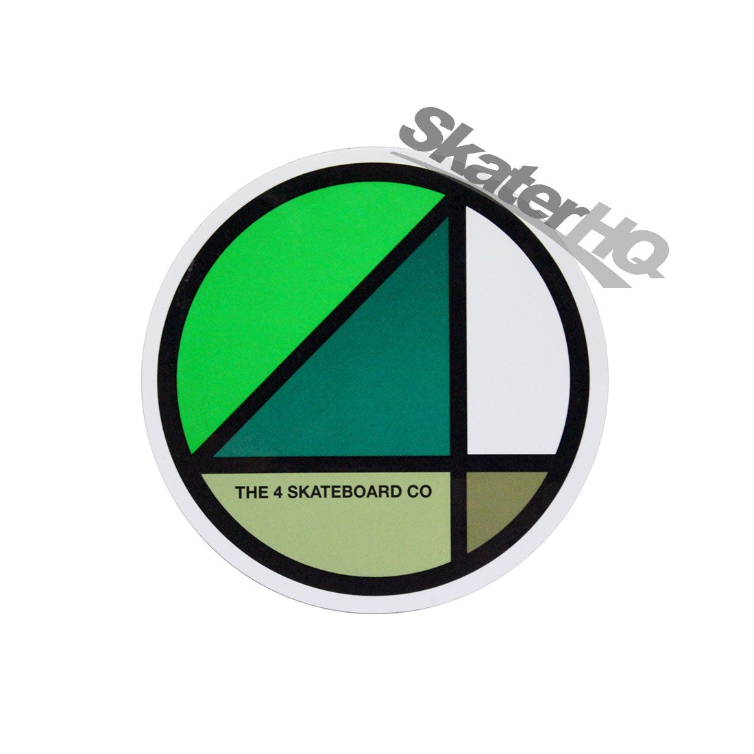 4 Skateboard Round Logo Sticker - Green Stickers