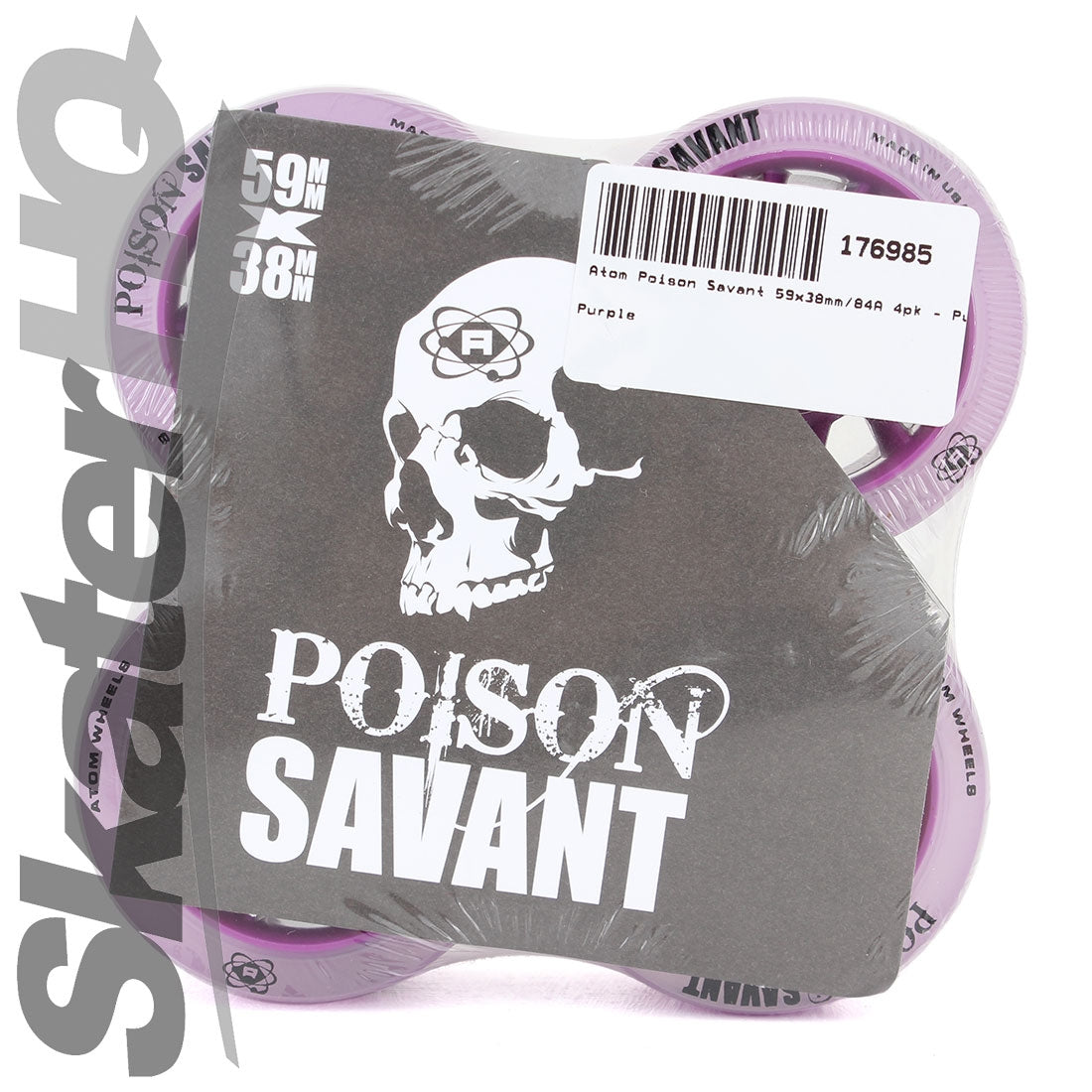 Atom Poison Savant 59x38mm/84A 4pk - Purple Roller Skate Wheels