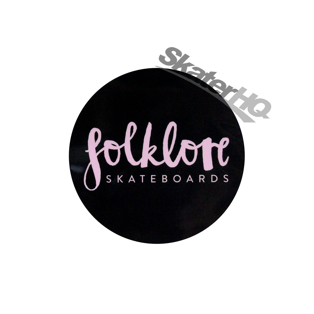 Folklore Round Script Sticker - Black/Pink Stickers