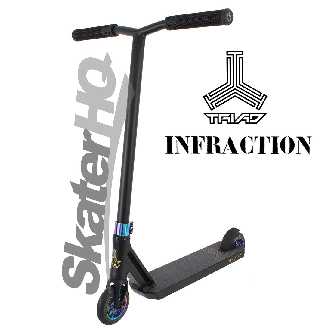 Triad Infraction - Satin Black/Neochrome Scooter Completes Trick