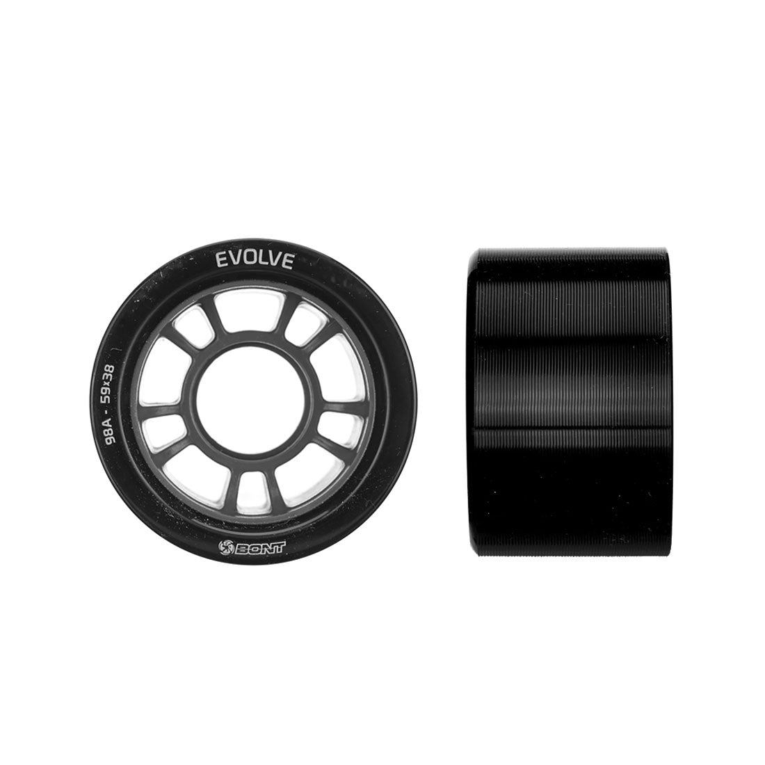 Bont Evolve Derby 59x38mm 98a 4pk - Black Roller Skate Wheels