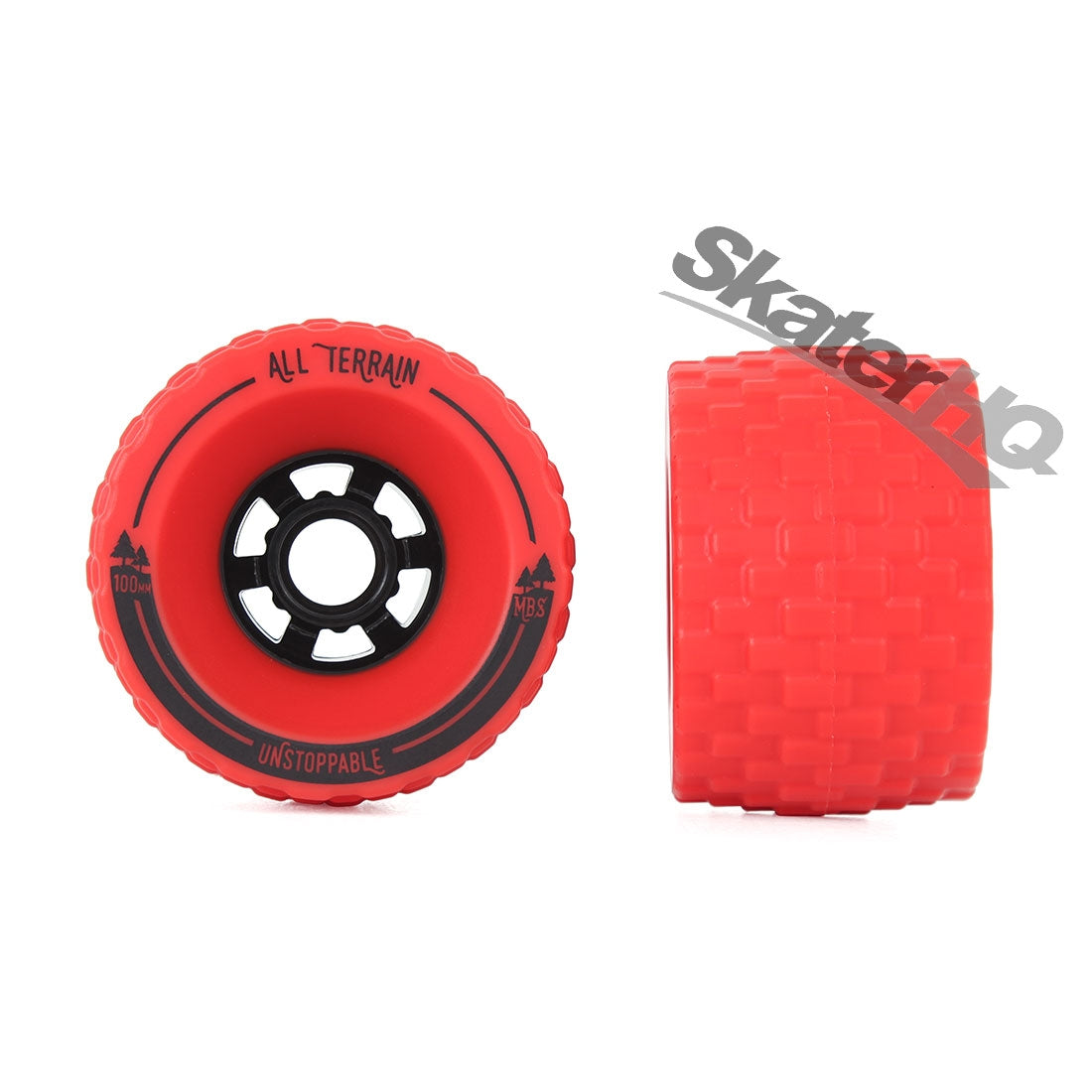 MBS All-Terrain 100mm Wheels 4pk - Red Skateboard Wheels