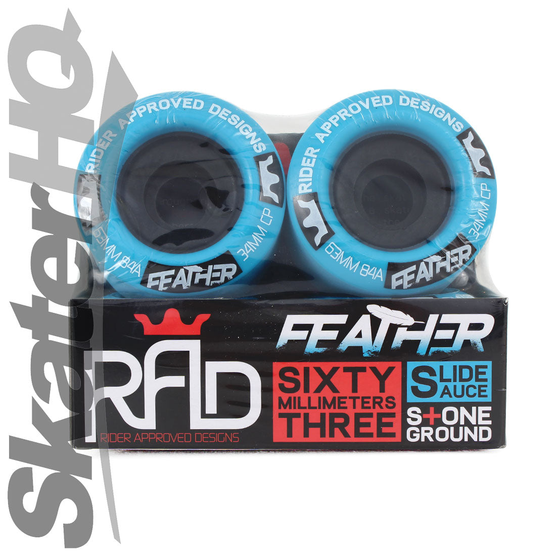 RAD Feather 63mm/84A 4pk - Blue Skateboard Wheels