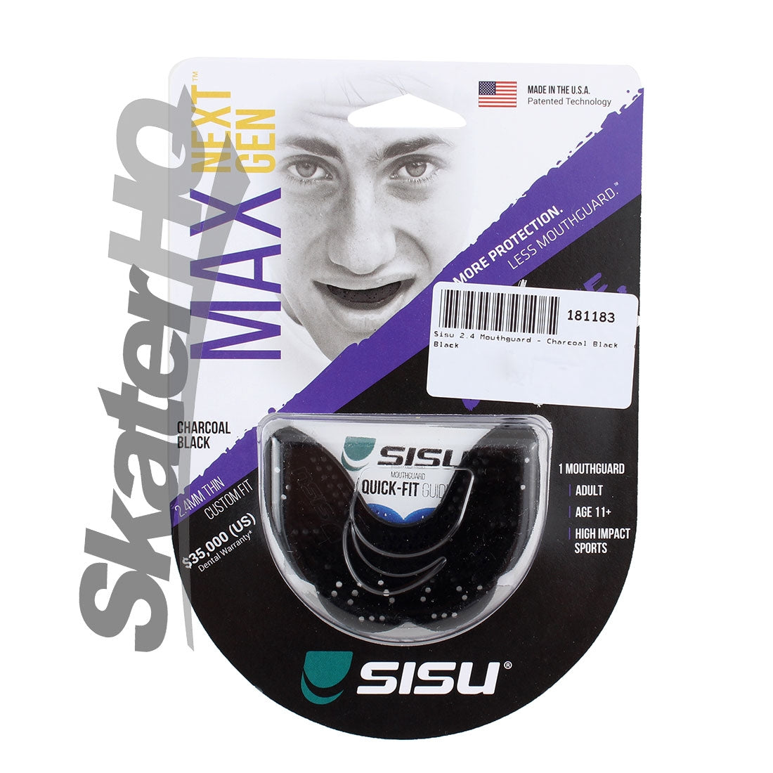 SISU MAX Mouthguard 2.4 - Charcoal Black Protective Mouthguards