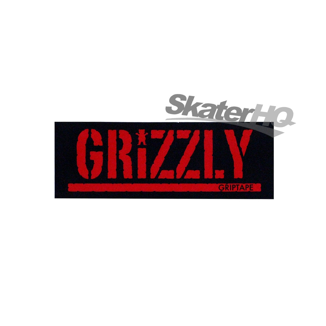 Grizzly Stamp Logo Sticker - Black/Red Stickers