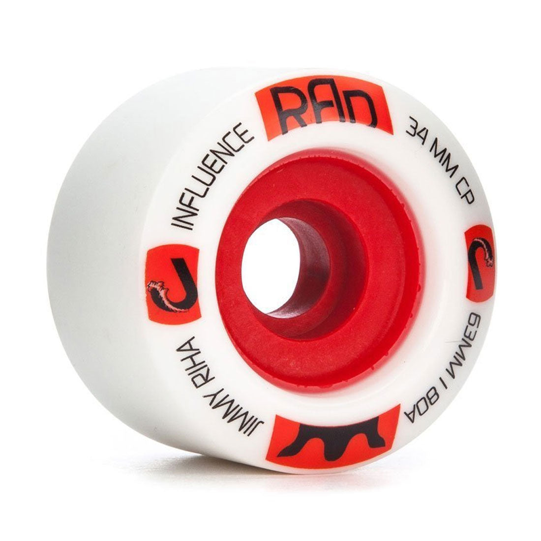 RAD Influence Jimmy Riha 63mm/80a 4pk - White/Red Skateboard Wheels
