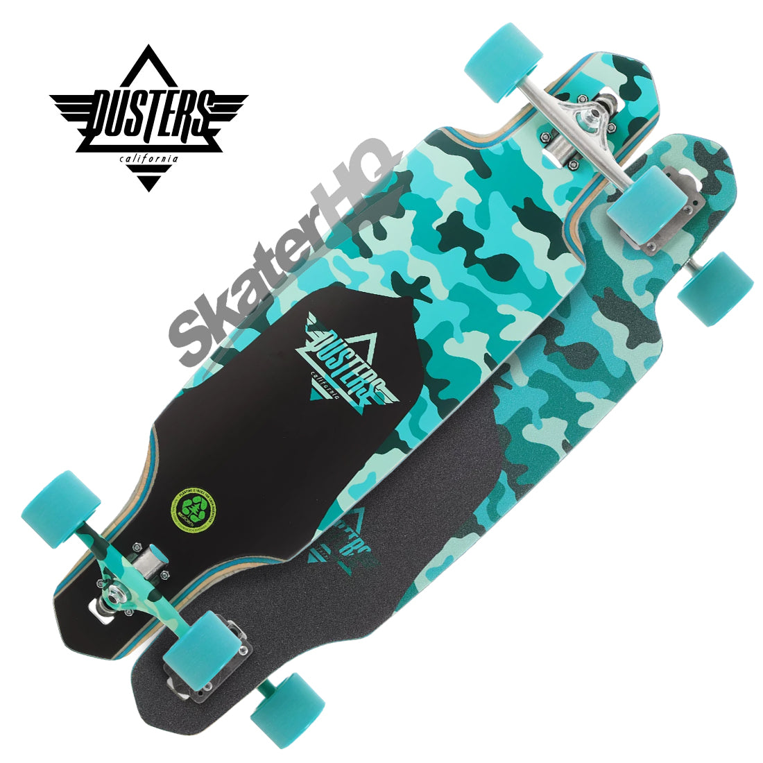 Dusters Channel Dragonfly 34 Longboard Complete - Teal Camo Skateboard Completes Longboards