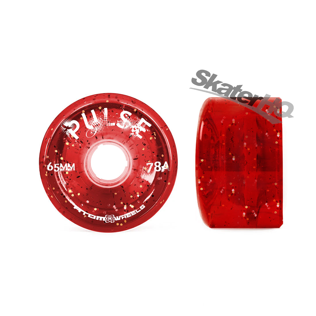 Atom Pulse Glitter 65x38mm 78a 4pk - Red Roller Skate Wheels