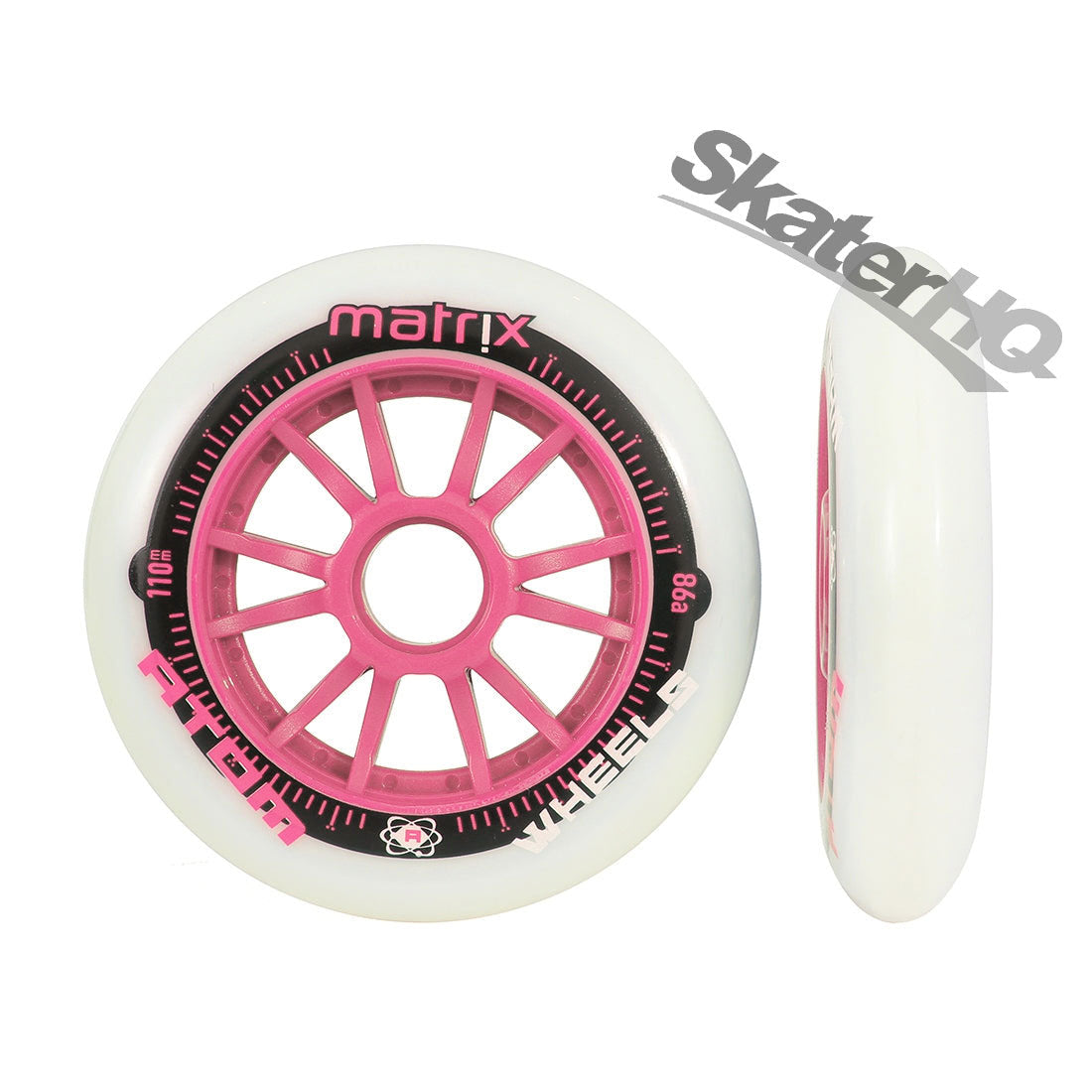 Atom Matrix 110mm 86a 6pk - White/Pink Inline Rec Wheels