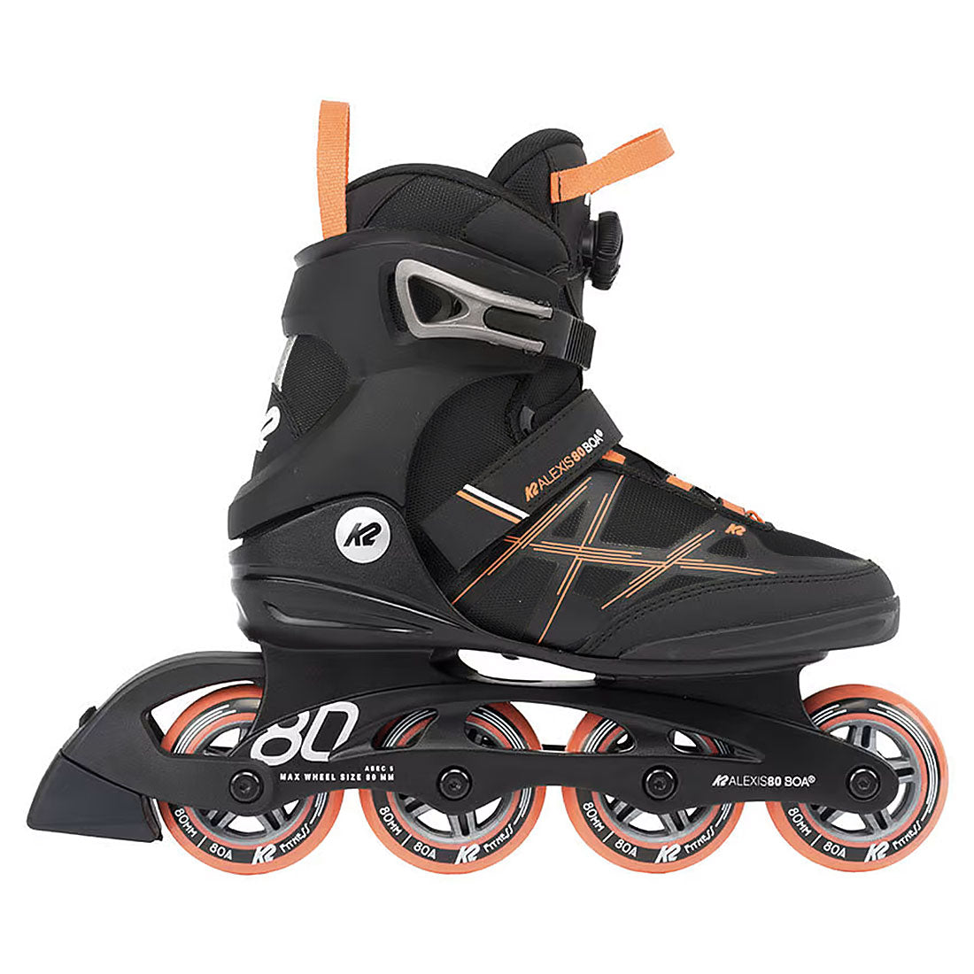 K2 Alexis 80 BOA Black/Peach Inline Rec Skates