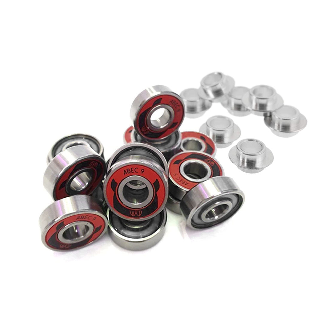 Wicked Abec 9 Bearings 16pk w/ Spacers Inline and Quad Bearings