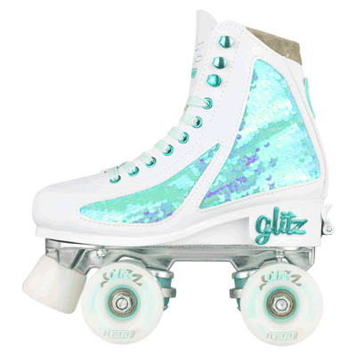 Crazy Disco Glitz Turquoise - Kids Adjustable Roller Skates