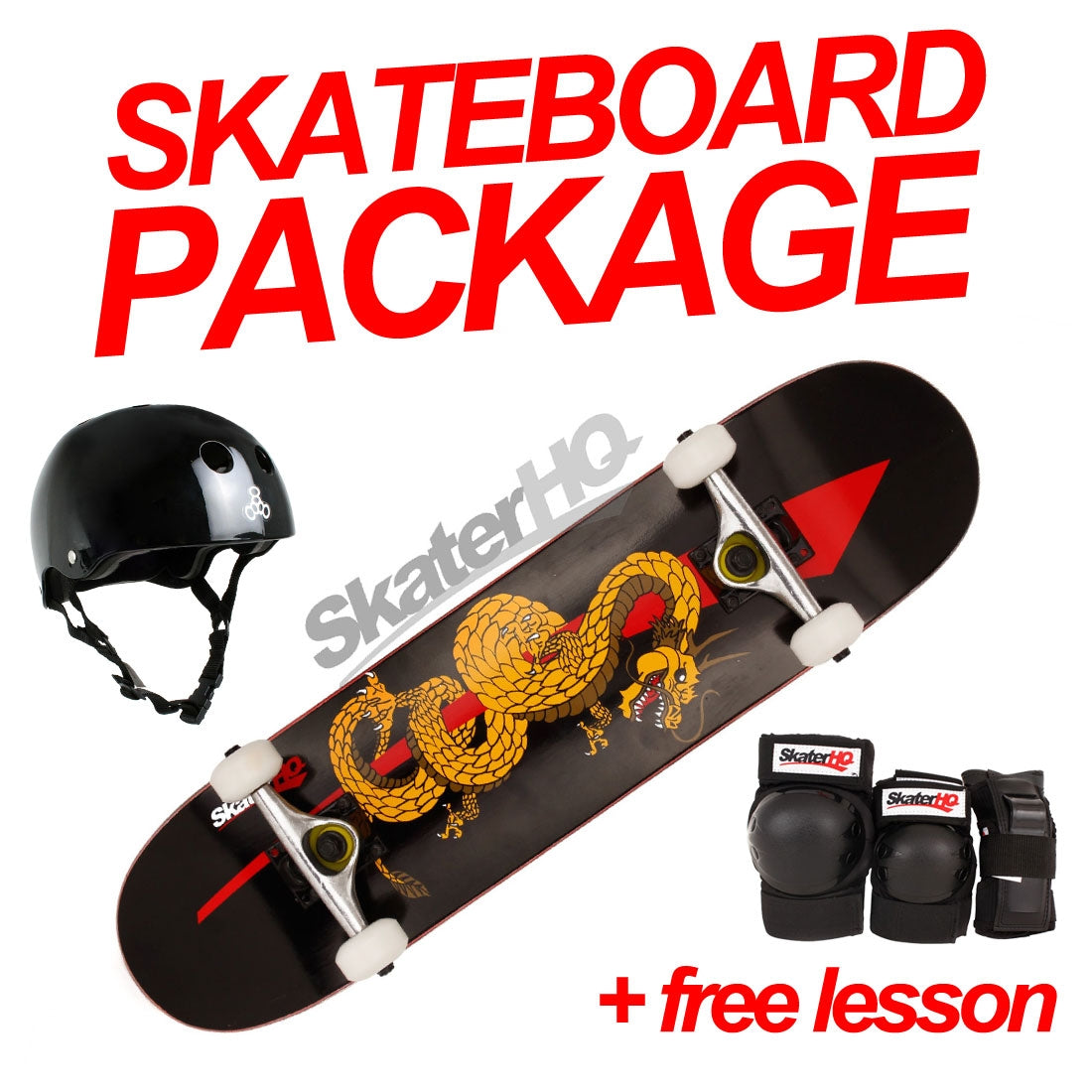 Skater HQ Swoosh Dragon 7.25 Package Skateboard Completes Modern Street