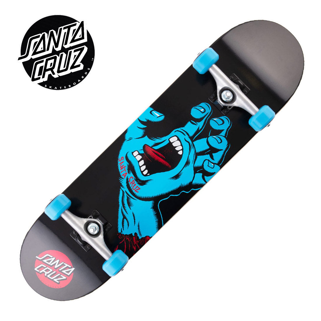 Santa Cruz Screaming Hand 8.0 Complete - Black/Blue Skateboard Completes Modern Street