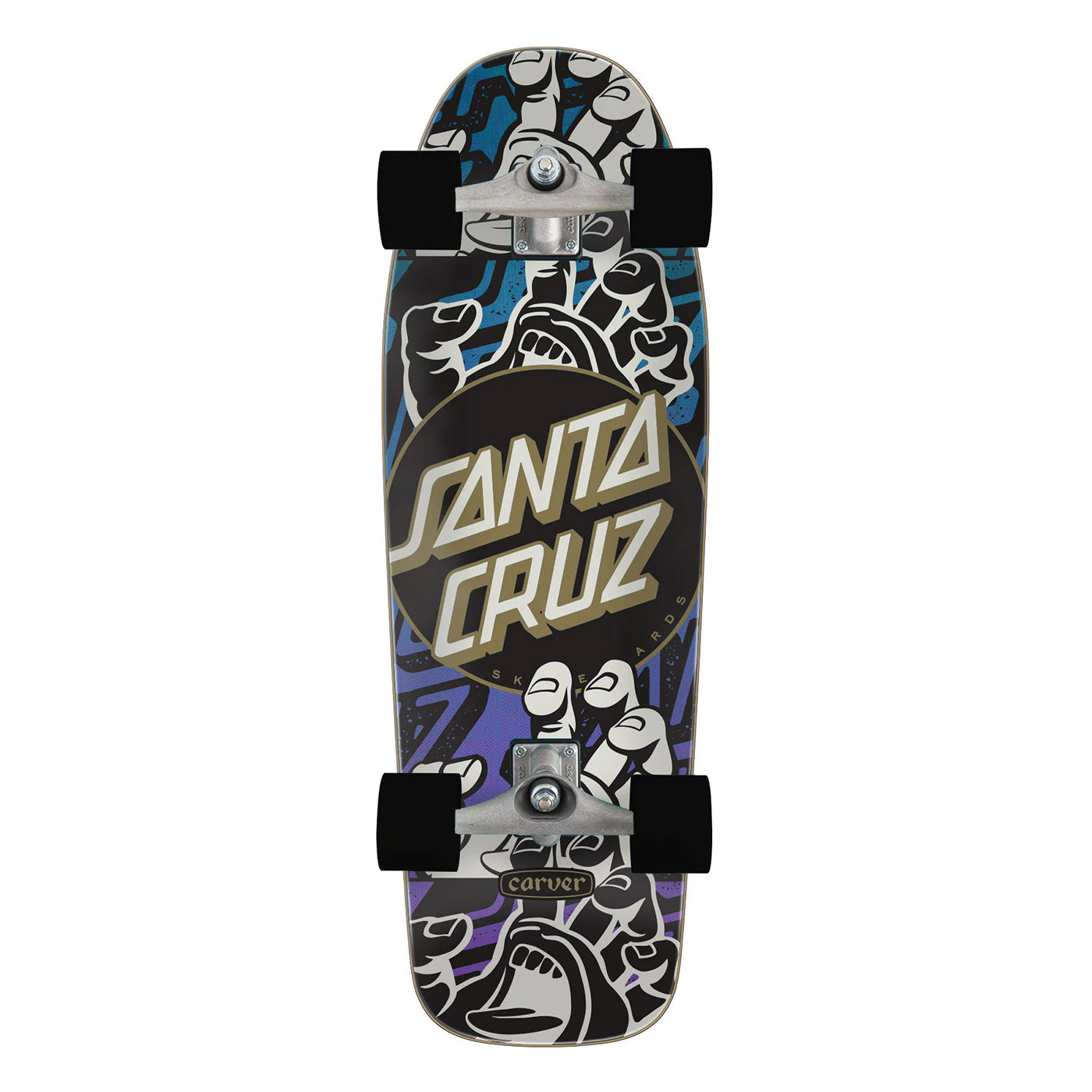Santa Cruz x Carver 80s Rider Handled Dot Surf Skate Complete 9.8in x 30.2in Skateboard Decks Longboards and Cruisers