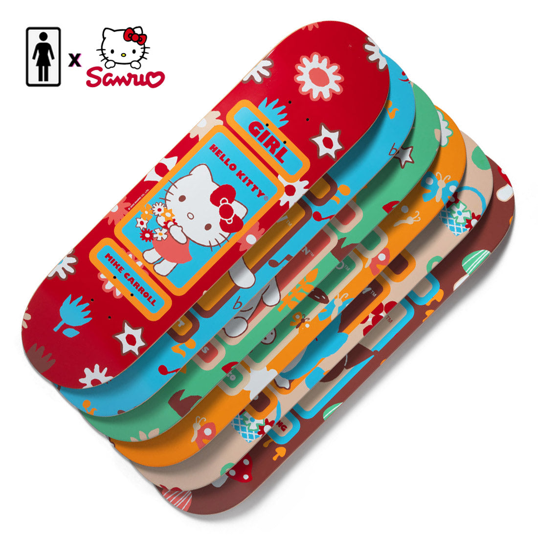 Girl x Sanrio Hello Kitty Friends Collector's Set Skateboard Decks Modern Street