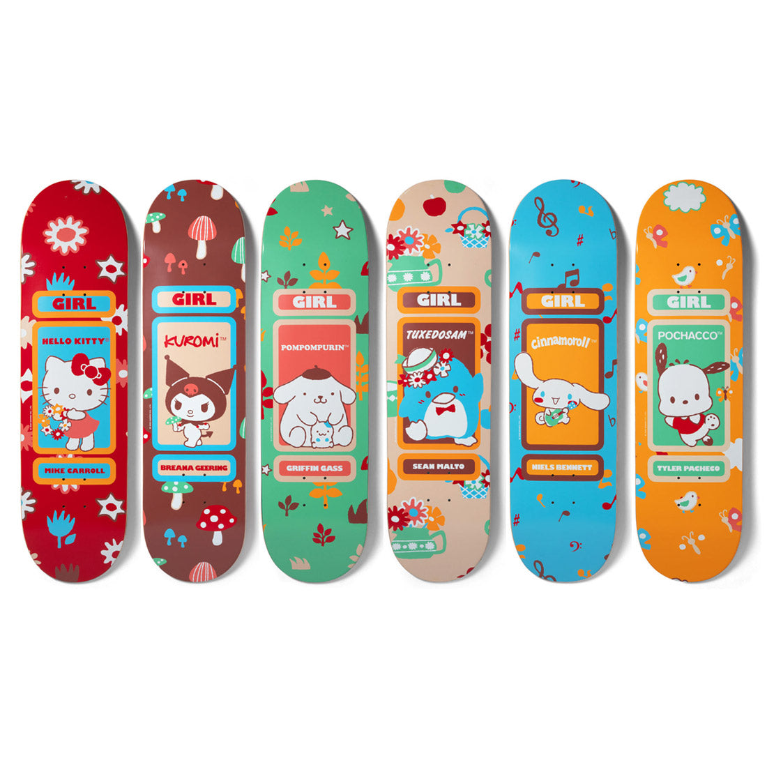 Girl x Sanrio Hello Kitty Friends Collector's Set Skateboard Decks Modern Street