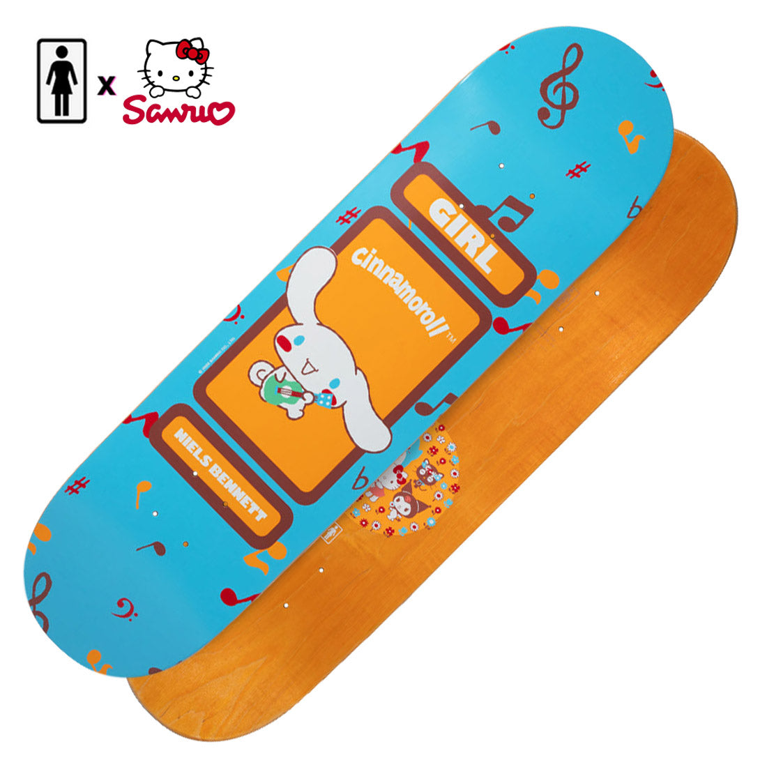 Girl x Sanrio Hello Kitty Friends Bennett 8.25 Deck Skateboard Decks Modern Street
