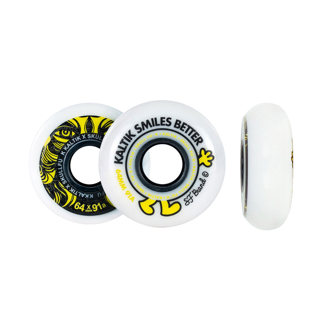 Kaltik x S.F 64mm 91a 4pk - White/Yellow Inline Aggressive Wheels