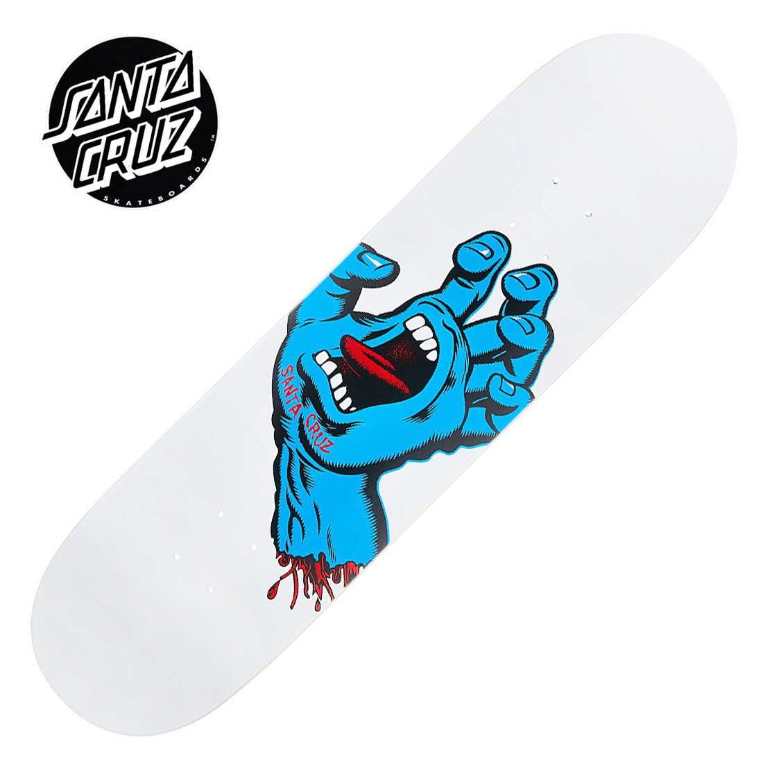 Santa Cruz Screaming Hand 8.25 Deck - White Skateboard Decks Modern Street