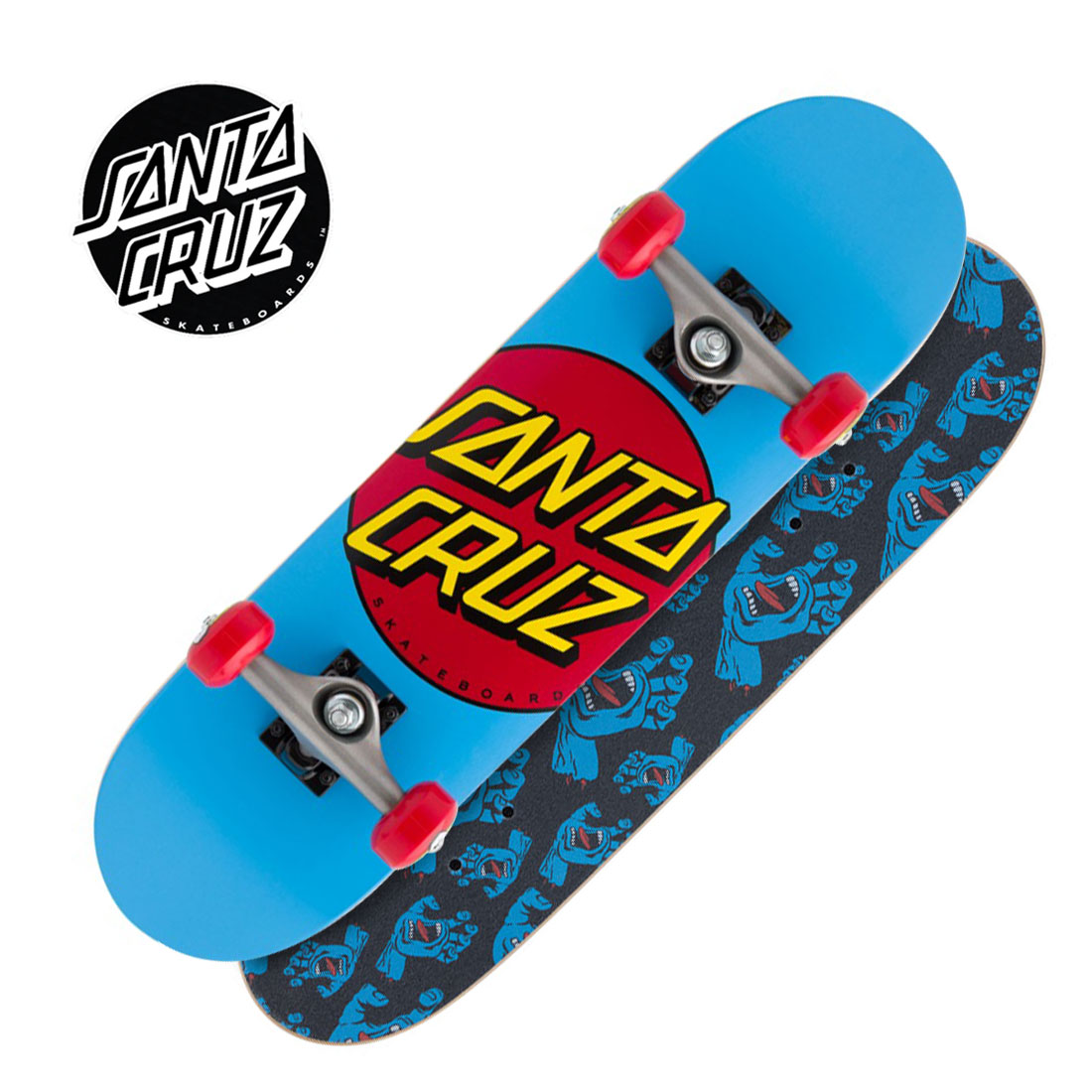 Santa Cruz Classic Dot 7.25 Micro Complete - Blue/Red Skateboard Completes Modern Street