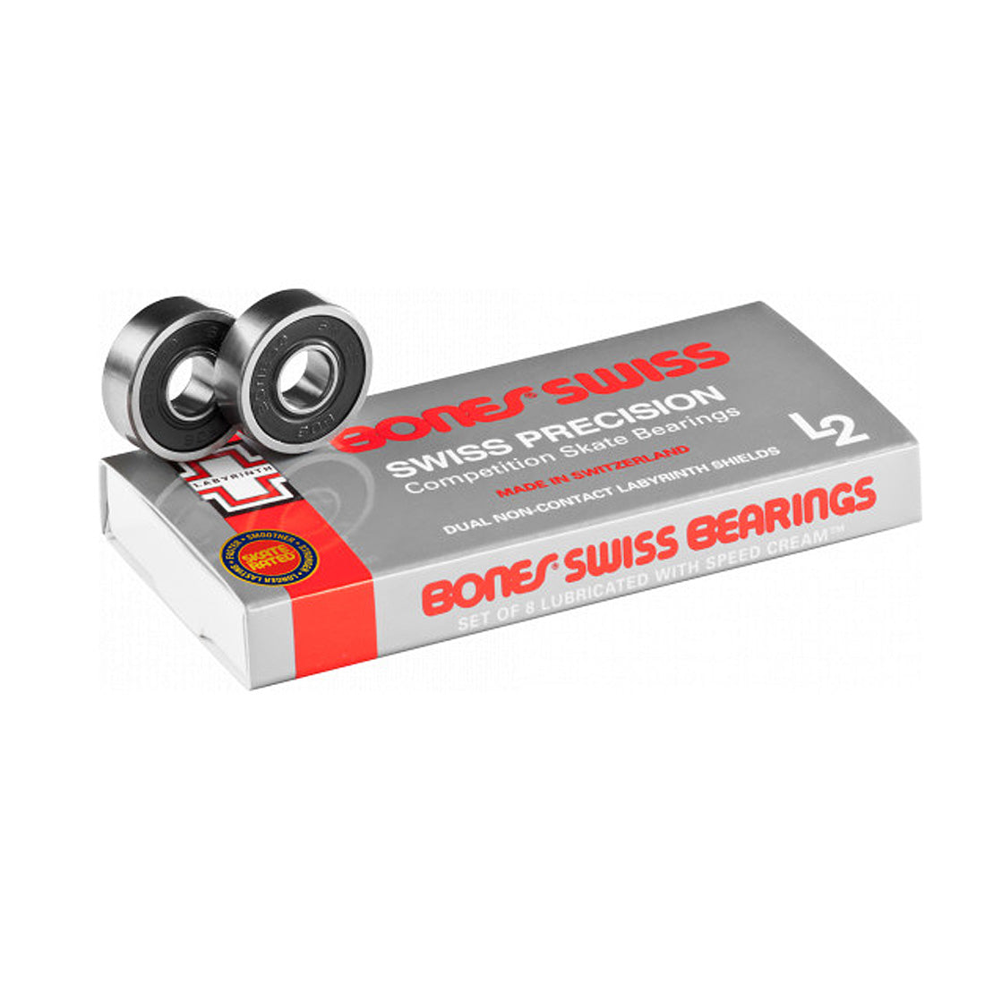 Bones Swiss Precision L2 Bearings 8pk Skateboard Bearings
